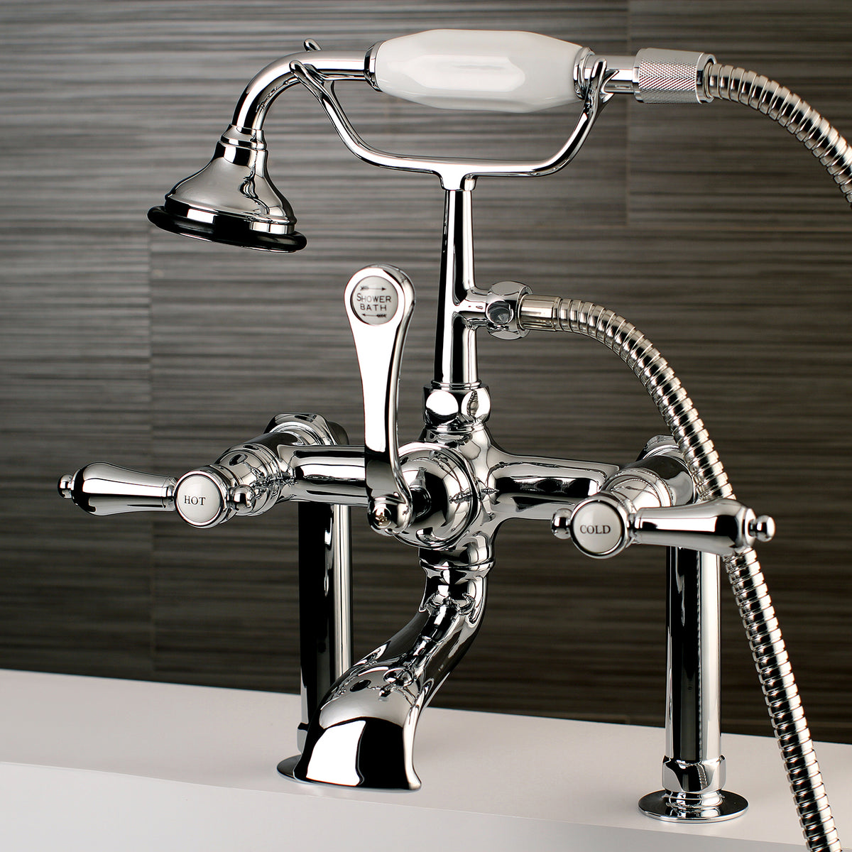 Aqua Vintage Heirloom Deck Mount Clawfoot Tub Faucet