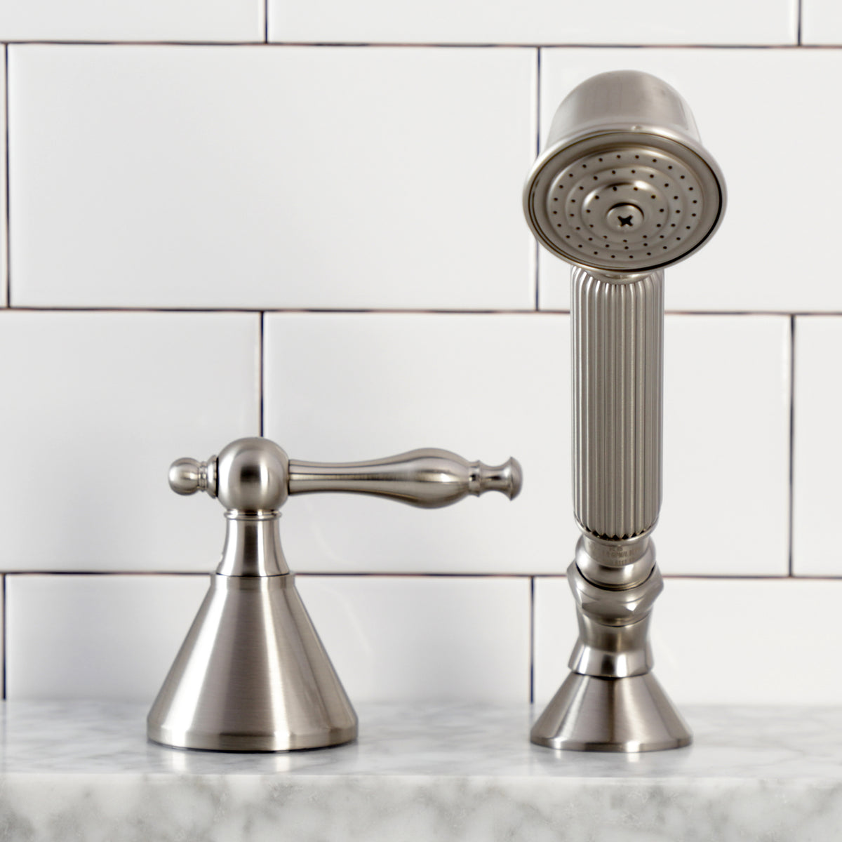 Kingston Brass Deck Mount Hand Shower with Diverter for Roman Tub Faucet