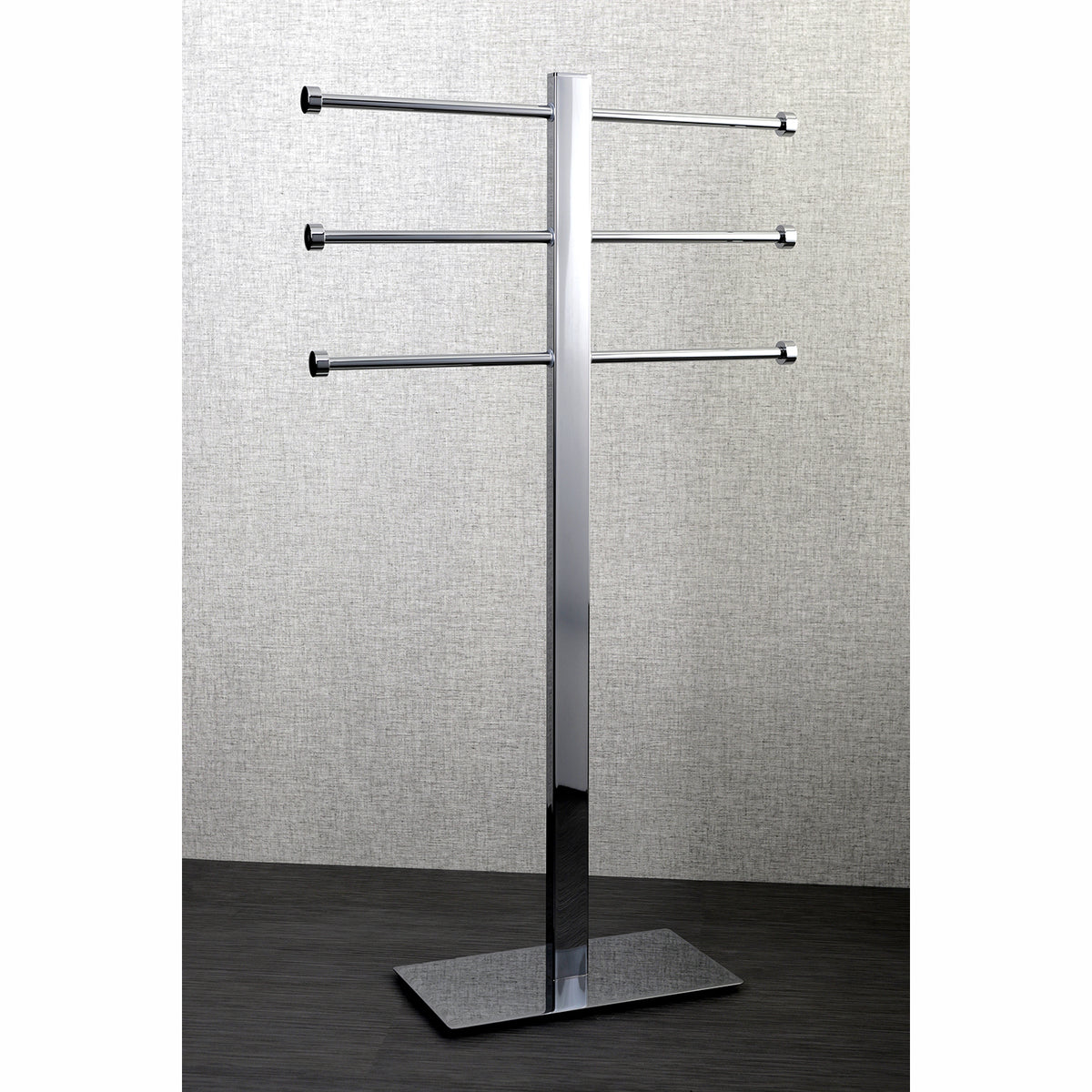Kingston Brass Freestanding Stainless Steel Towel Holder with Rectangular Base