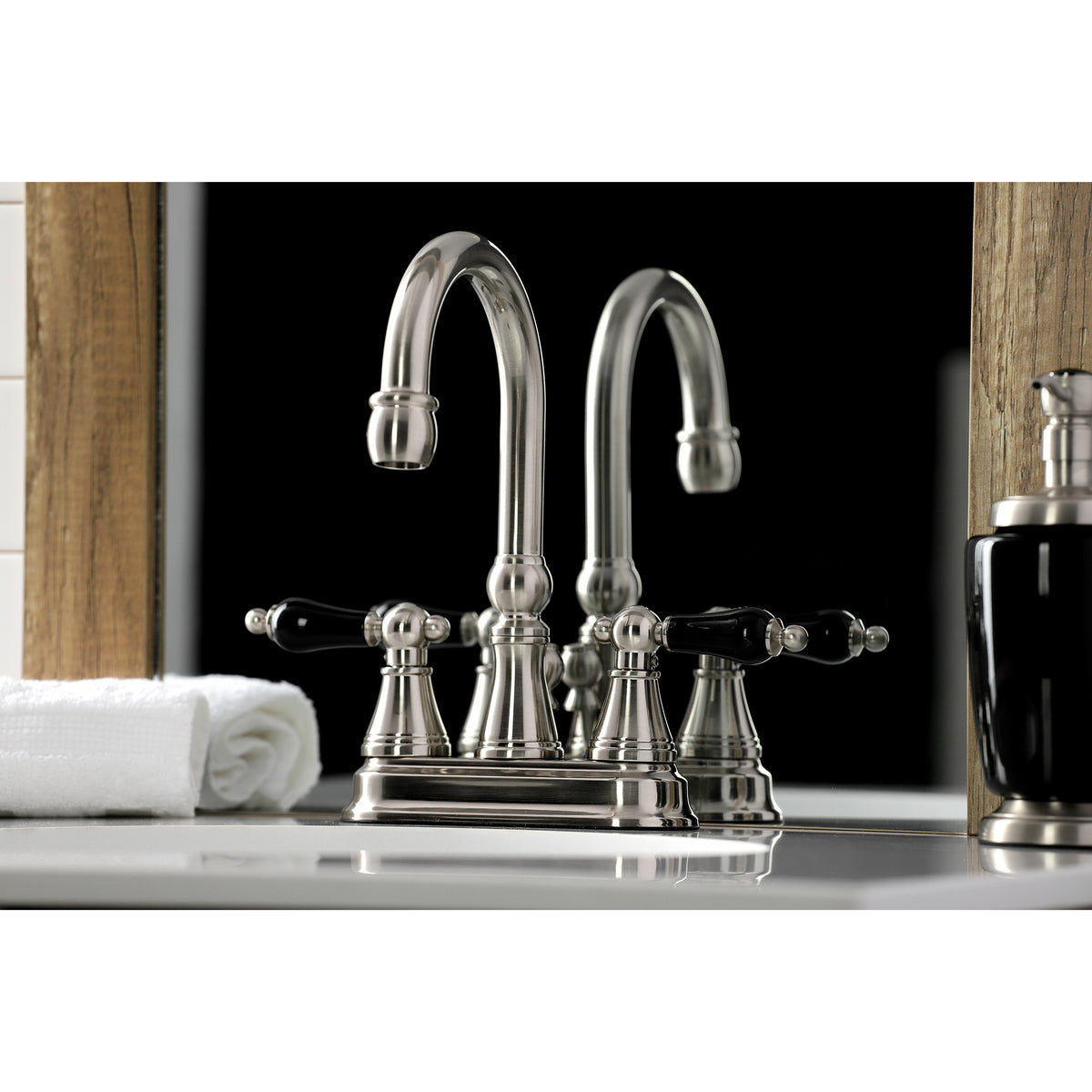 Kingston Brass KS2612PKL Duchess 4 in. Centerset Bathroom Faucet with Brass Pop-Up