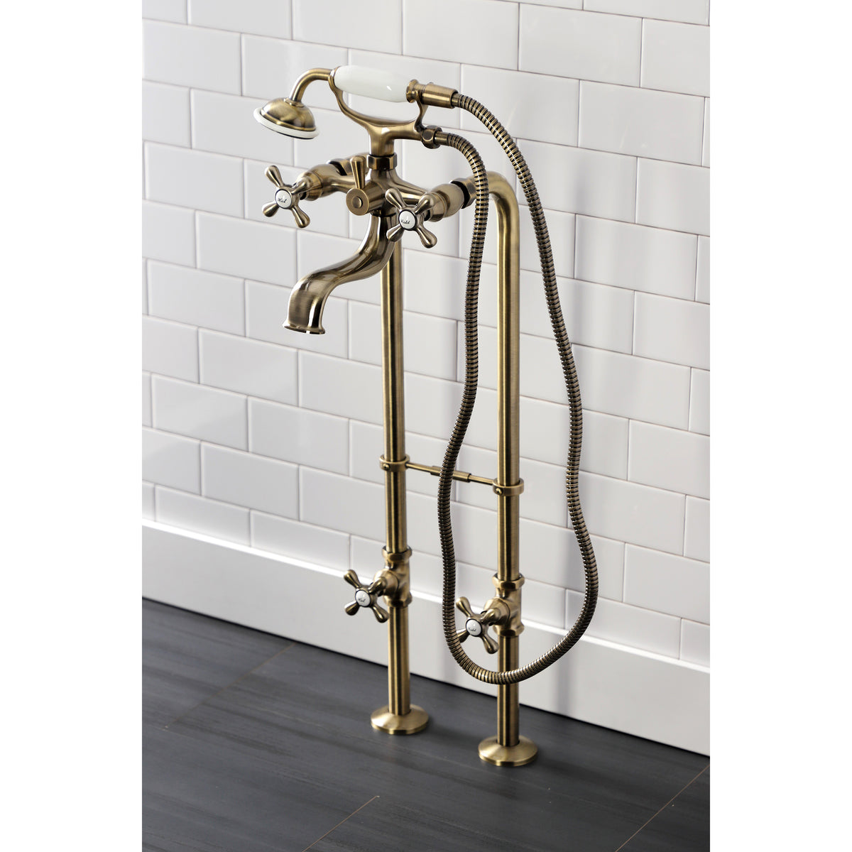 Kingston Freestanding Clawfoot Tub Faucet Package with Supply Line