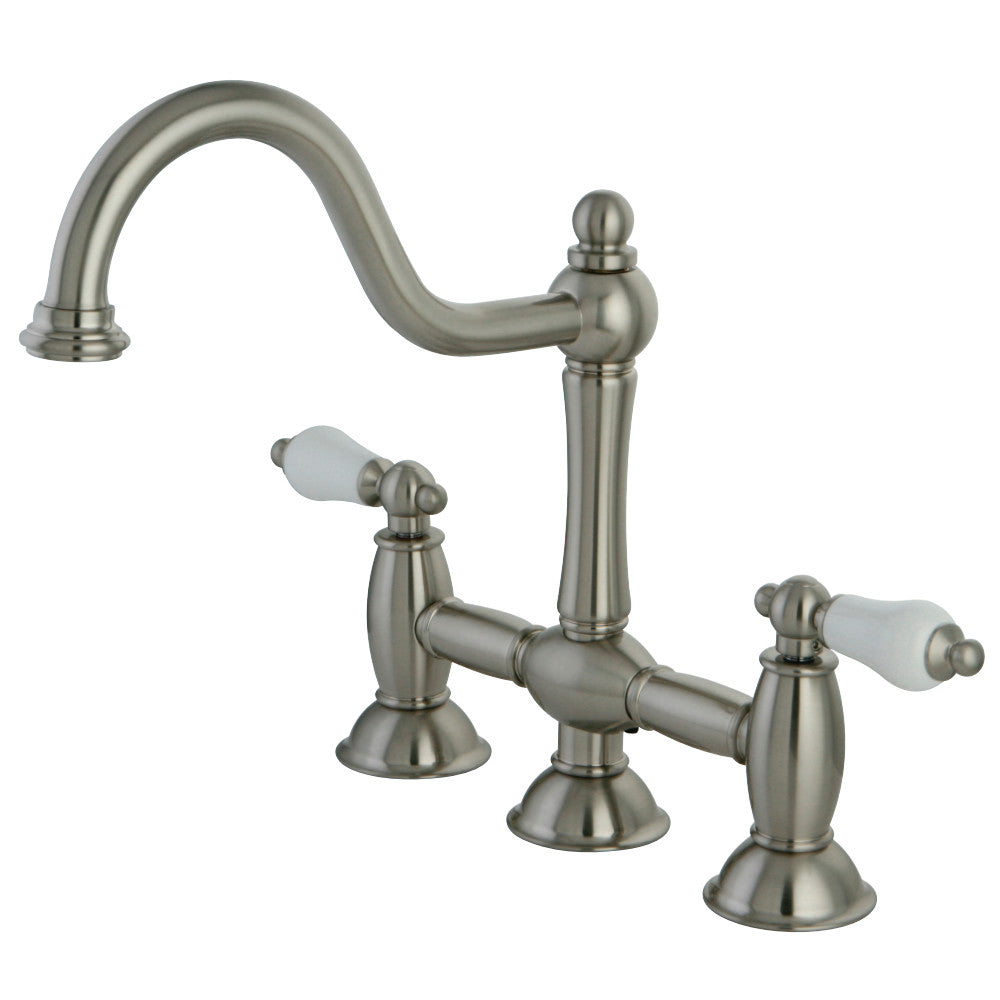 Kingston Brass KS3788PL Restoration Bridge Kitchen Faucet