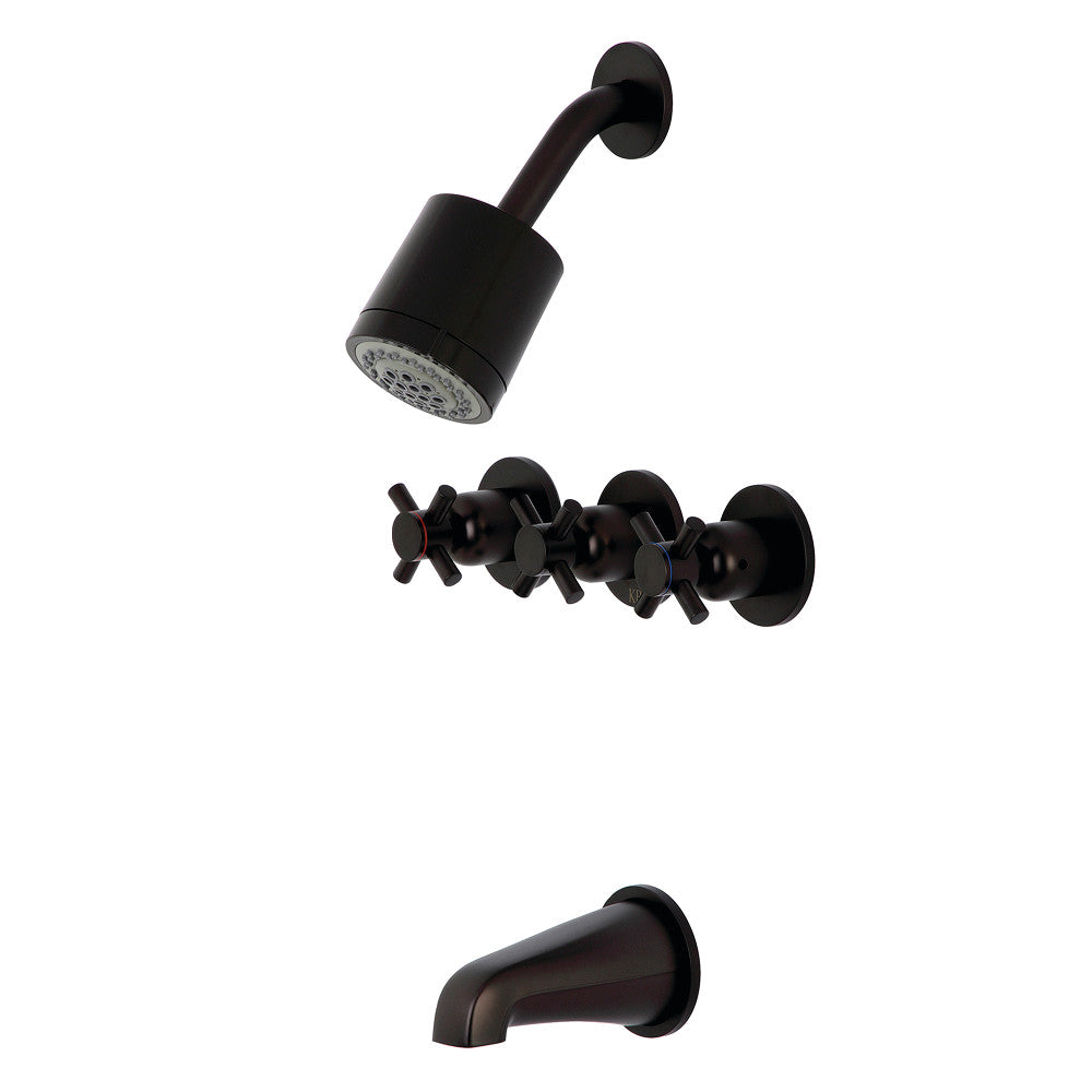 Concord Three-Handle Tub and Shower Faucet