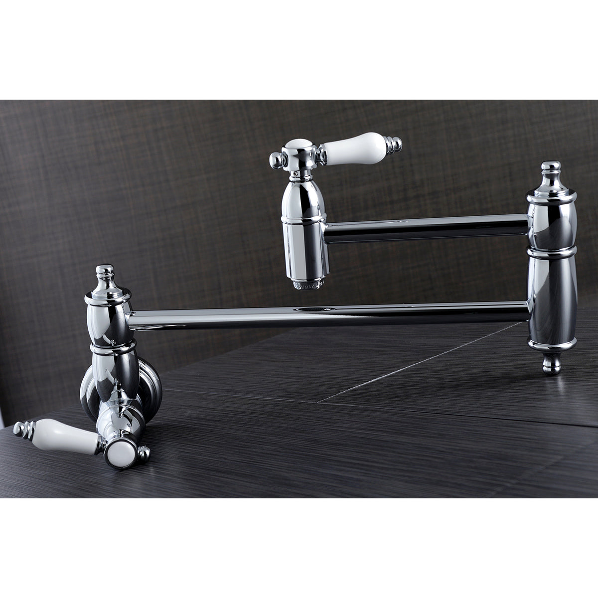 Kingston Brass KS3106BPL Bel-Air Wall Mount Pot Filler Kitchen Faucet