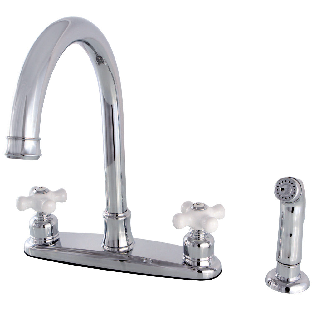 Kingston Brass FB7791PXSP Victorian 8-Inch Centerset Kitchen Faucet with Sprayer