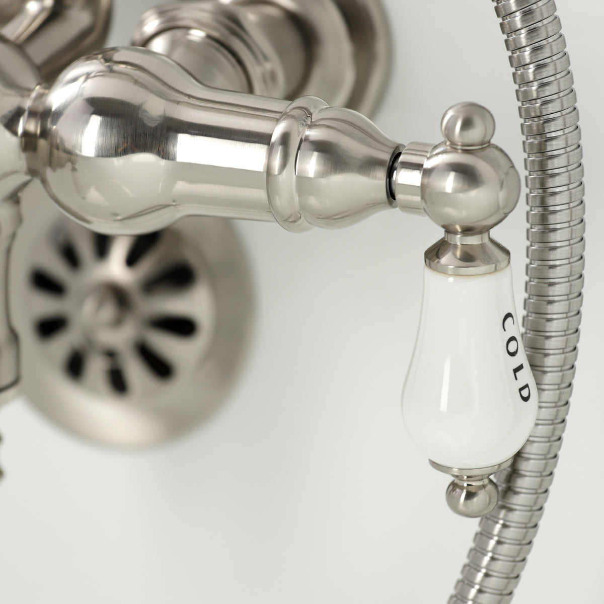 Vintage 3-3/8&quot; Tub Wall Mount Clawfoot Tub Faucet with Hand Shower