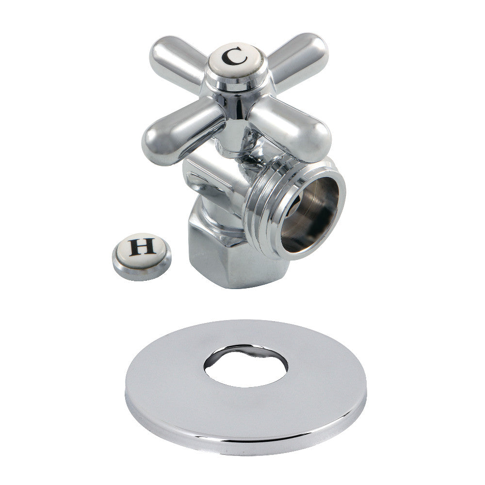 Kingston Brass 1/2-Inch IPS X 3/4-Inch Hose Thread Quarter-Turn Angle Stop Valve with Flange