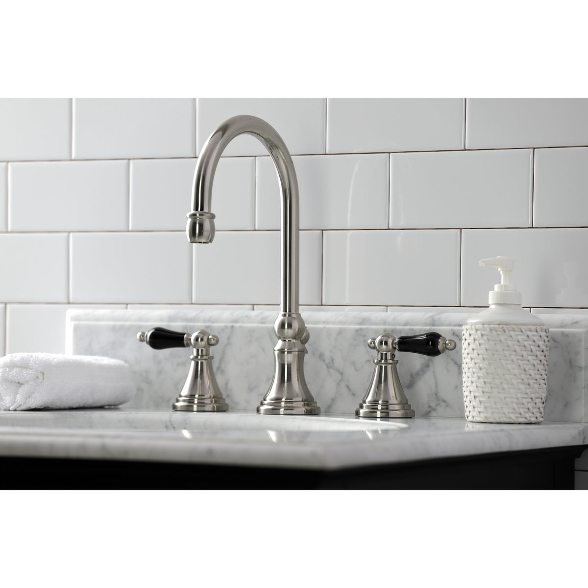 Kingston Brass KS2982PKL Duchess Widespread Bathroom Faucet with Brass Pop-Up