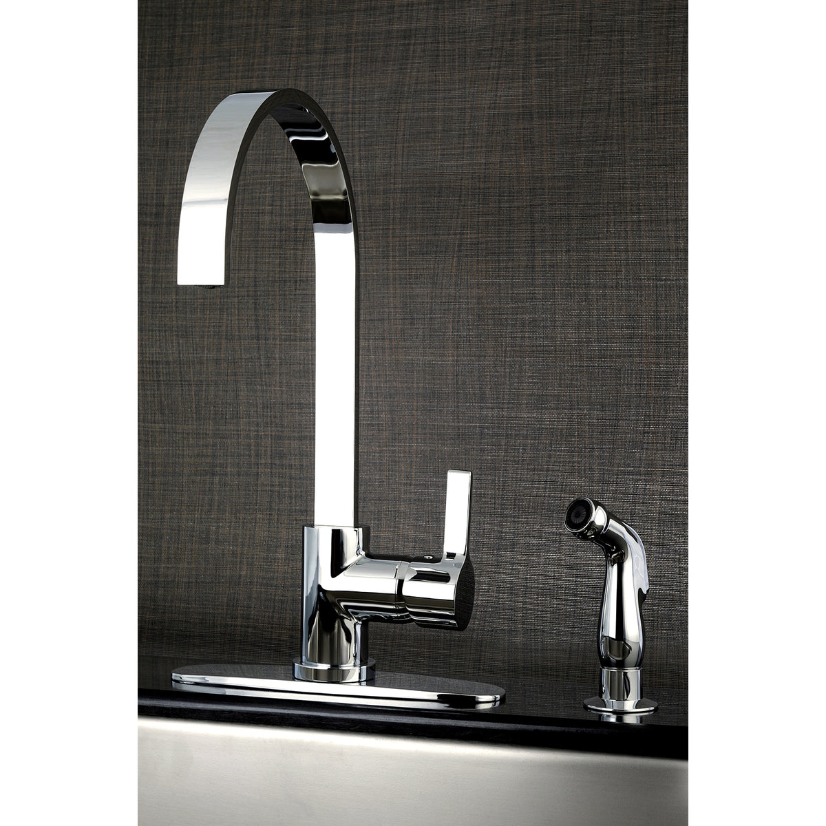 Gourmetier LS8713CTLSP Continental Single-Handle Kitchen Faucet with Side Sprayer