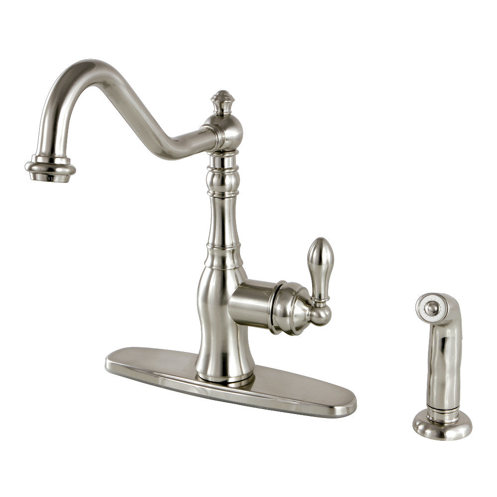 Gourmetier GSY7706ACLSP American Classic Single-Handle Kitchen Faucet with Brass Sprayer