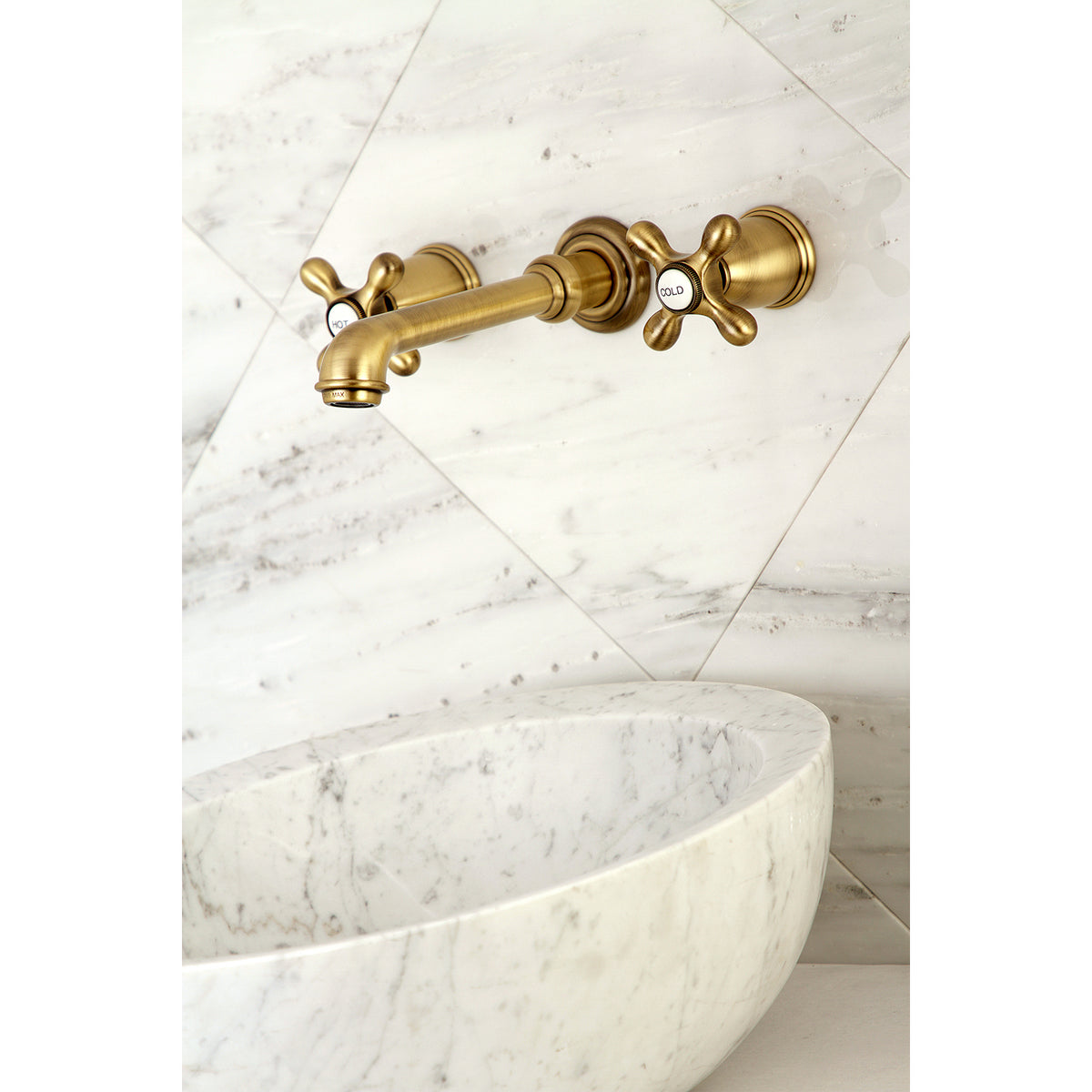 Kingston Brass KS7125AX English Country Two-Handle Wall Mount Bathroom Faucet