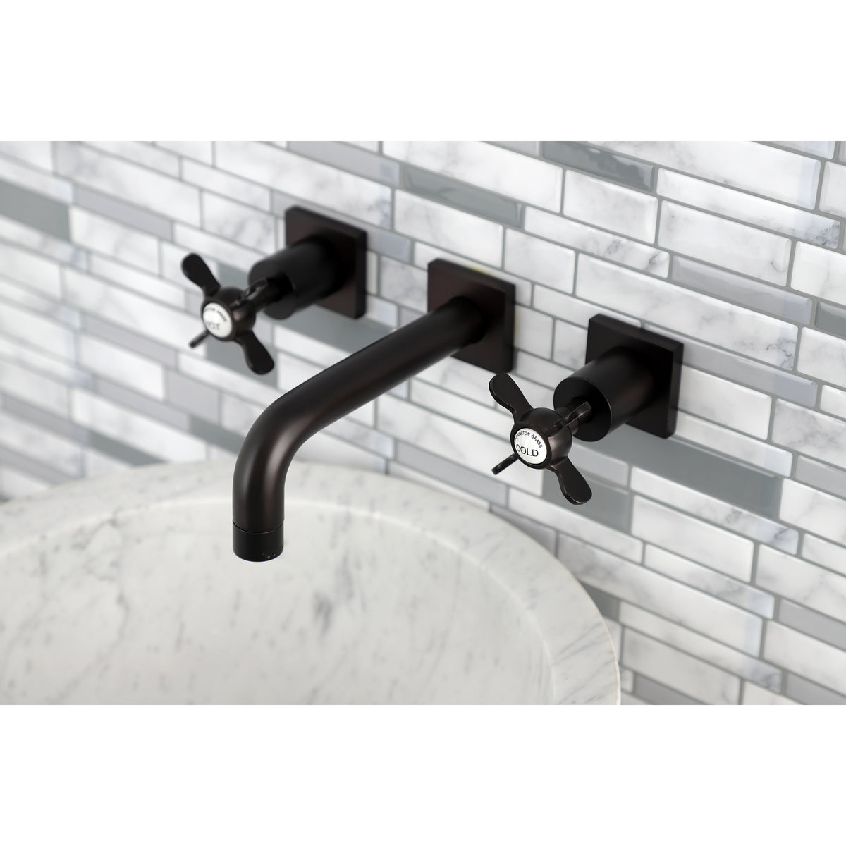 Kingston Brass KS6125BEX Essex Two-Handle Wall Mount Bathroom Faucet