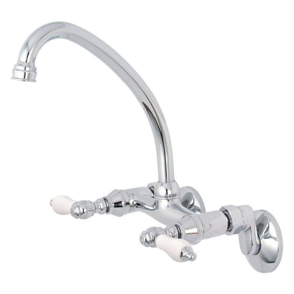 Kingston Brass KS514PB Kingston Two Handle Wall Mount Kitchen Faucet