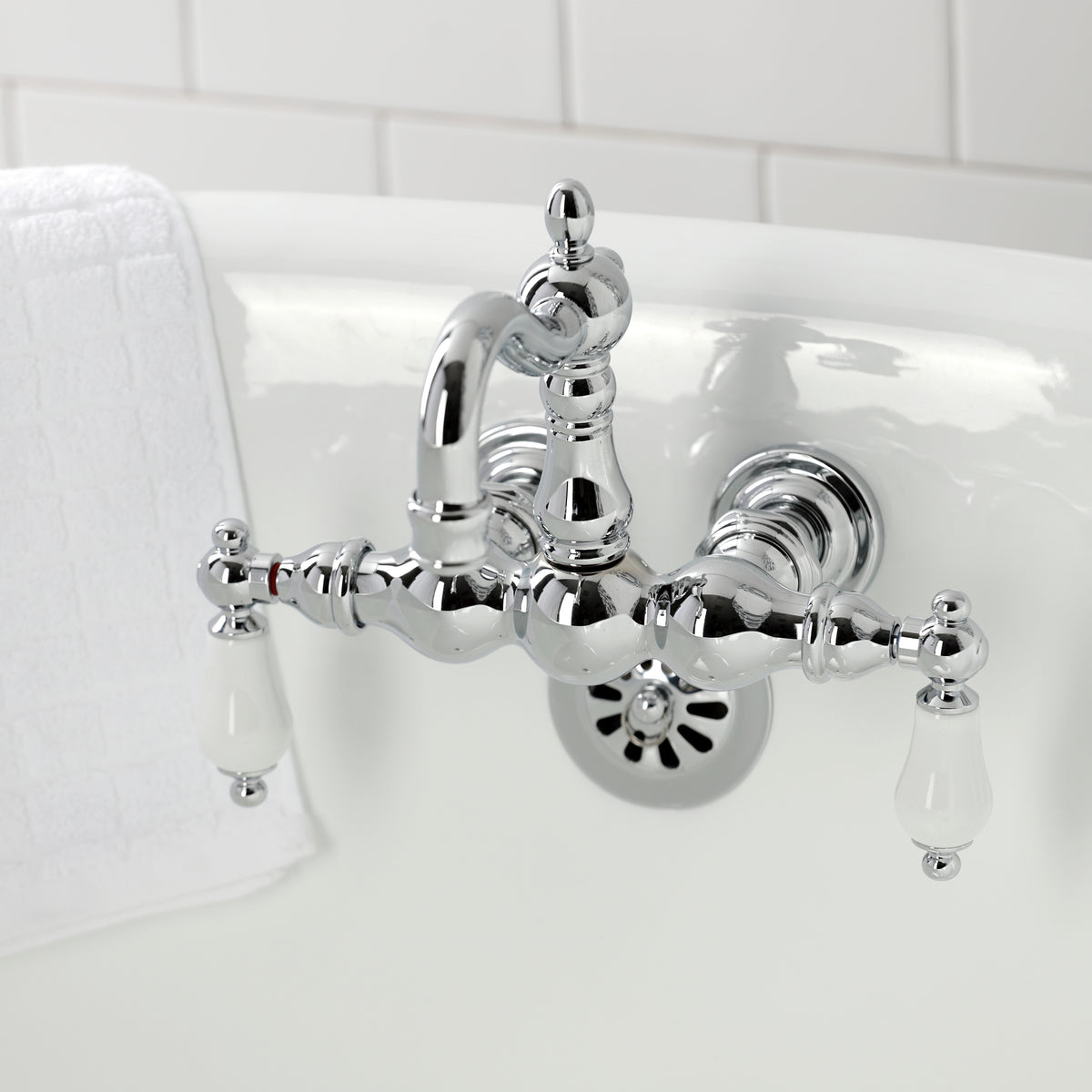 Heritage 3-3/8&quot; Tub Wall Mount Clawfoot Tub Faucet