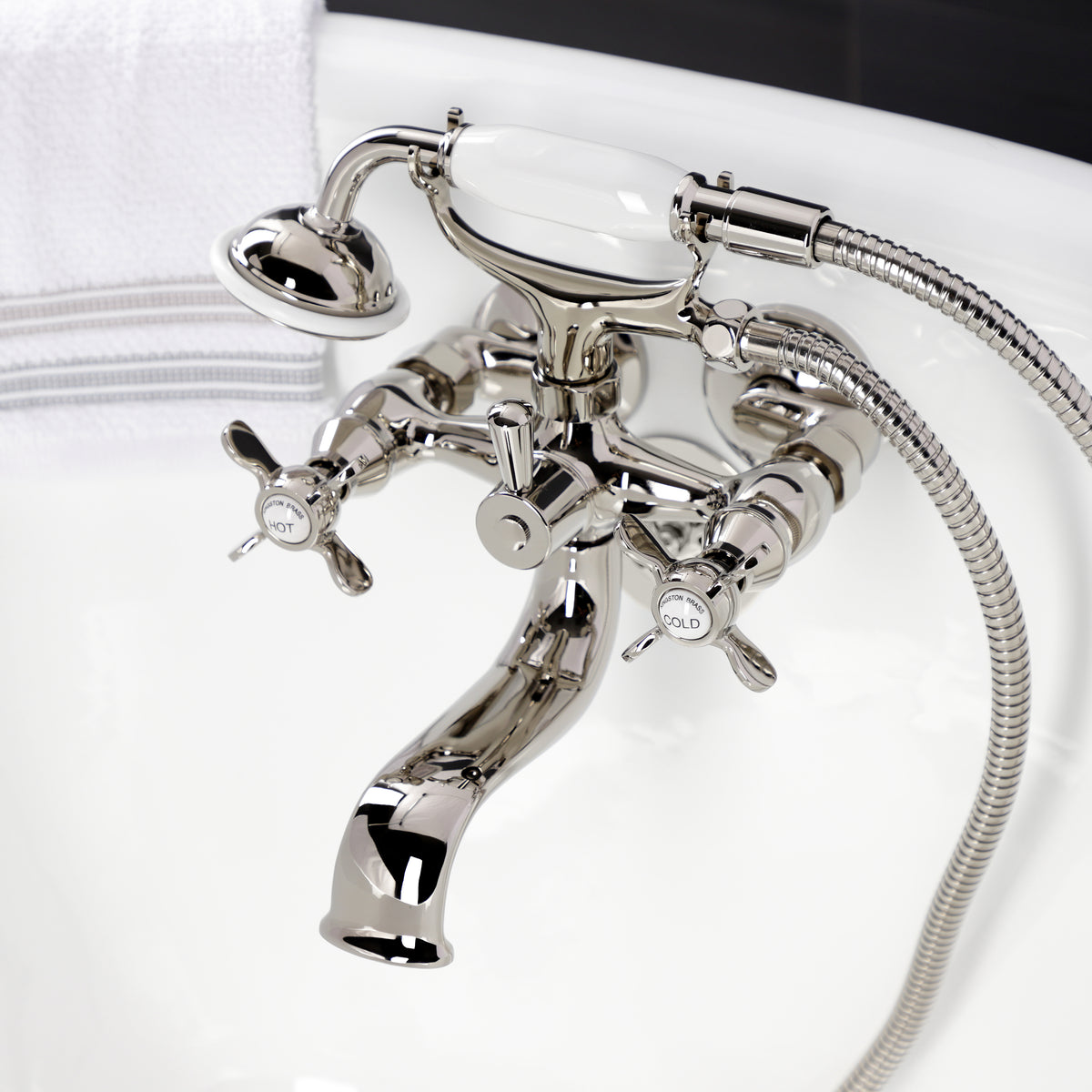 Essex Wall Mount Clawfoot Tub Faucet with Hand Shower