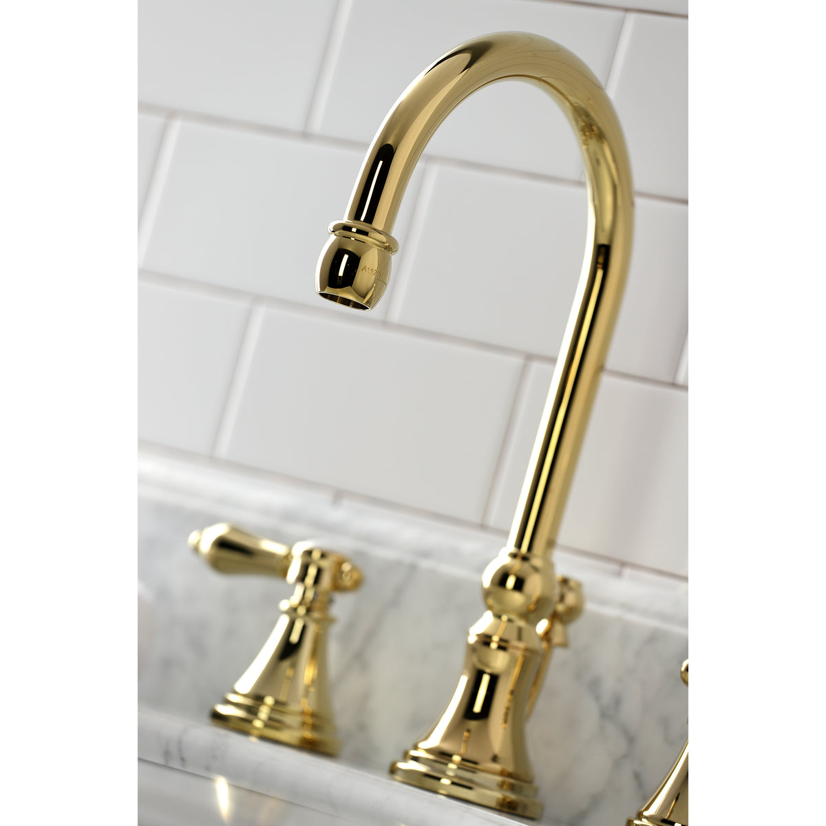 Kingston Brass KS2981BAL Heirloom Widespread Bathroom Faucet with Brass Pop-Up