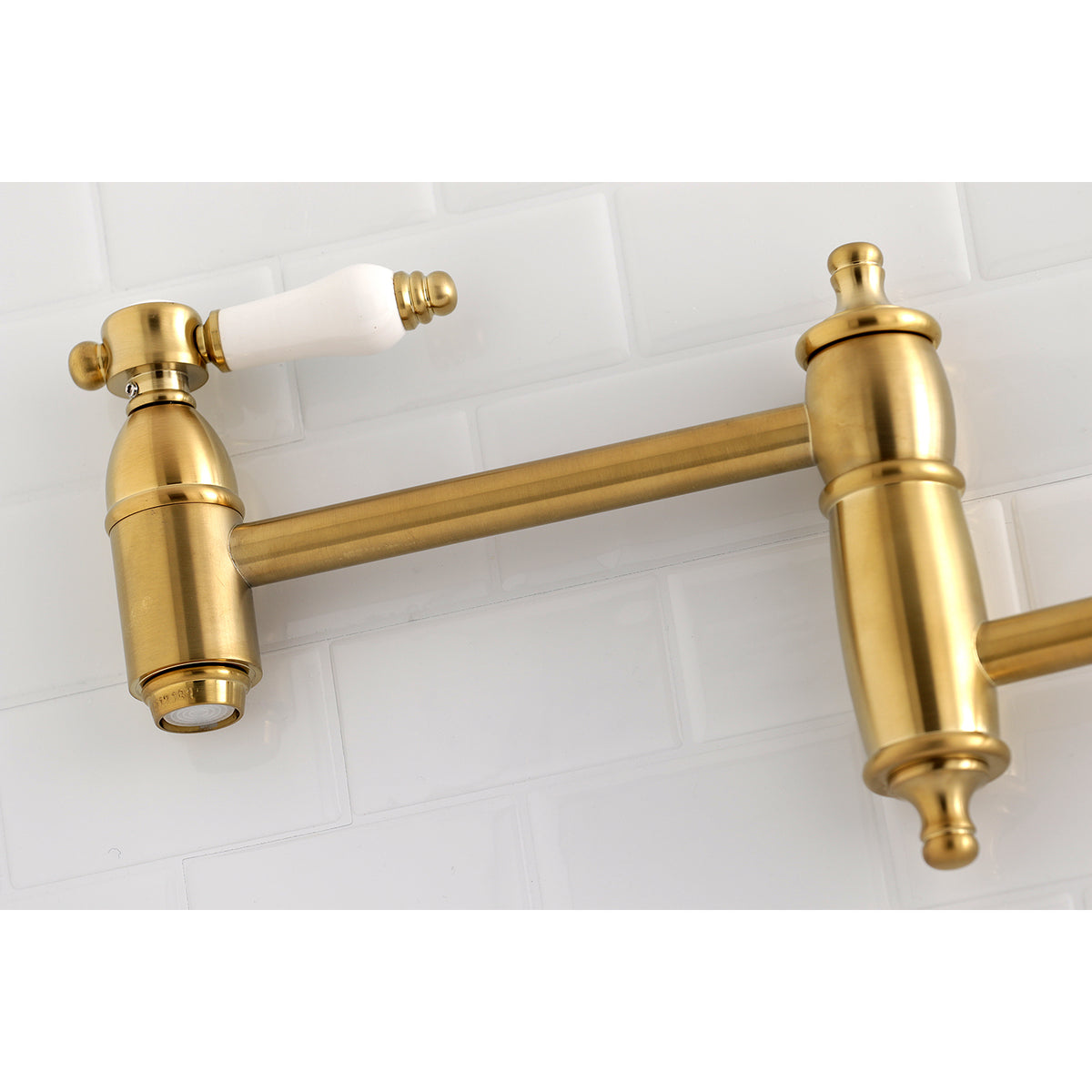 Kingston Brass KS3106BPL Bel-Air Wall Mount Pot Filler Kitchen Faucet