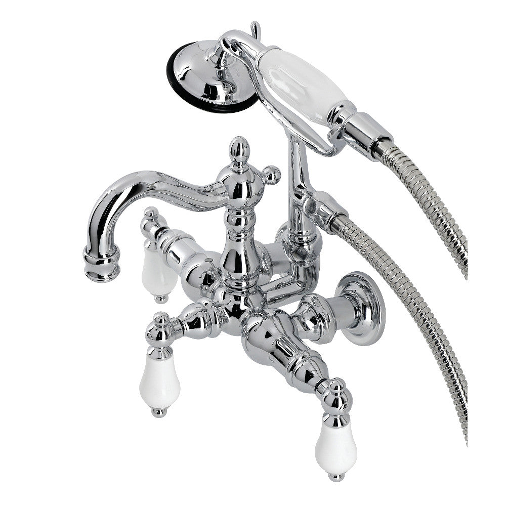Heritage 3-3/8&quot; Tub Wall Mount Clawfoot Tub Faucet with Hand Shower