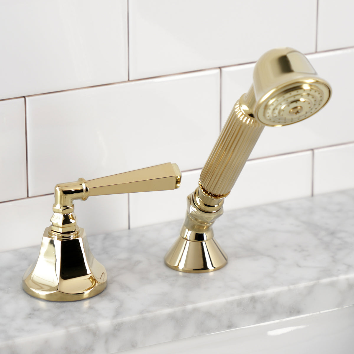 Kingston Brass Deck Mount Hand Shower with Diverter for Roman Tub Faucet
