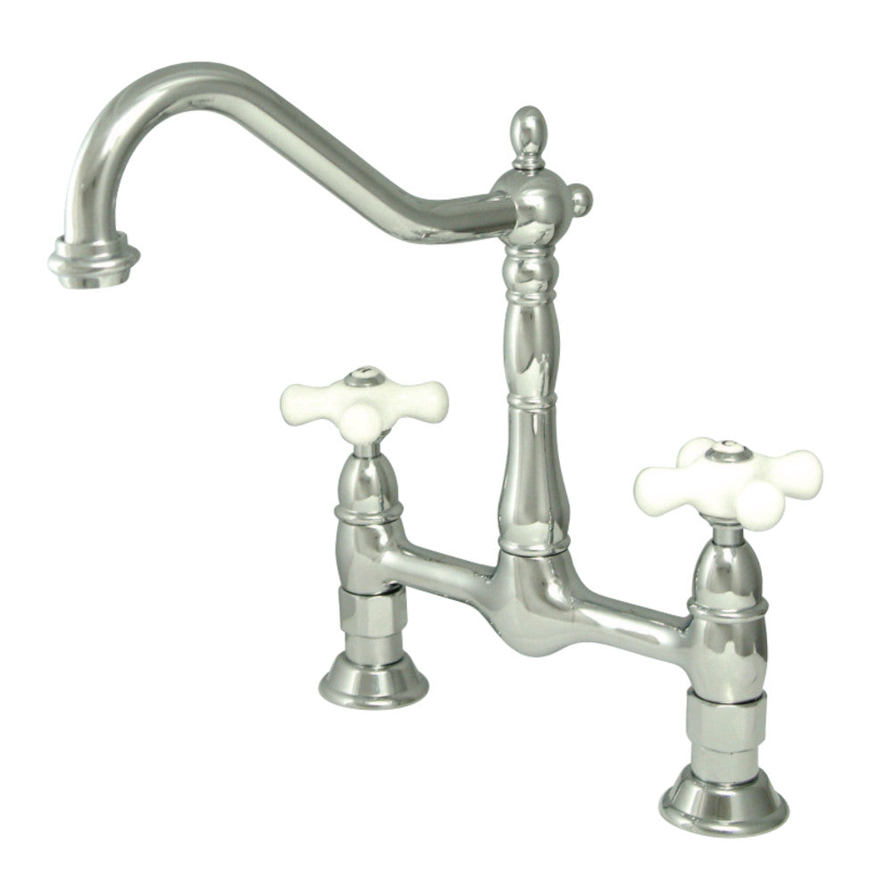 Kingston Brass KS1172PX Heritage Bridge Kitchen Faucet