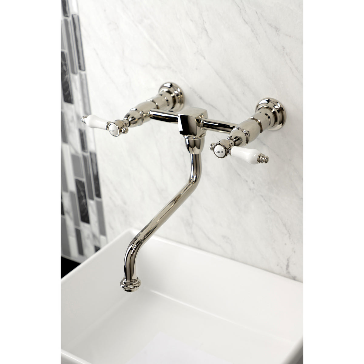 Kingston Brass KS1218BPL Bel-Air Wall Mount Bathroom Faucet