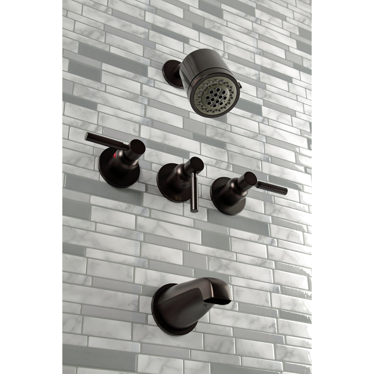 Concord Three-Handle Tub and Shower Faucet
