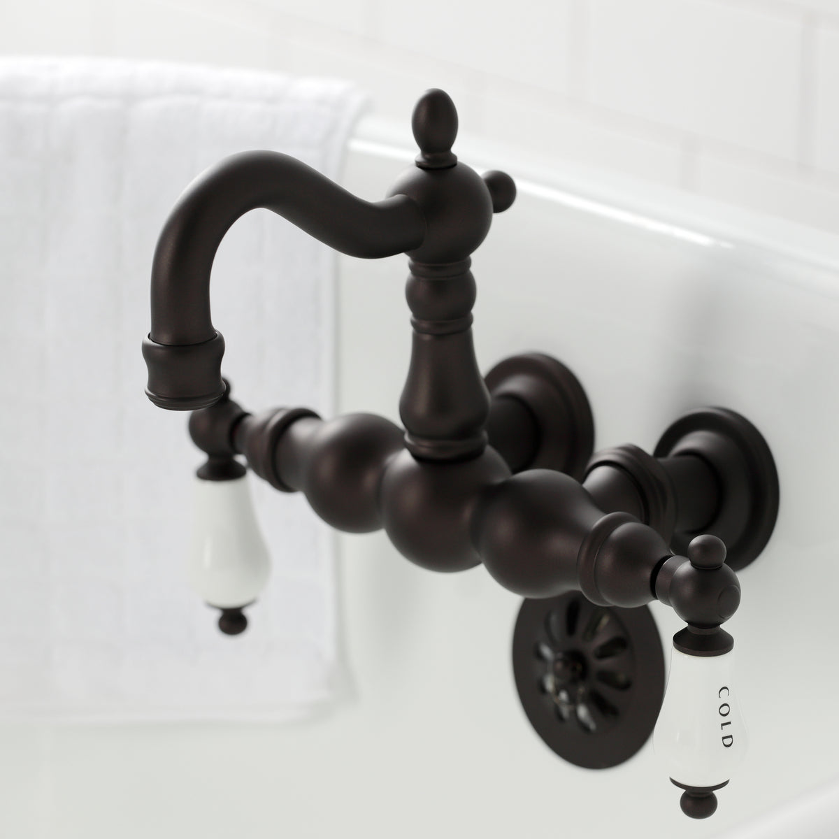 Heritage 3-3/8&quot; Tub Wall Mount Clawfoot Tub Faucet