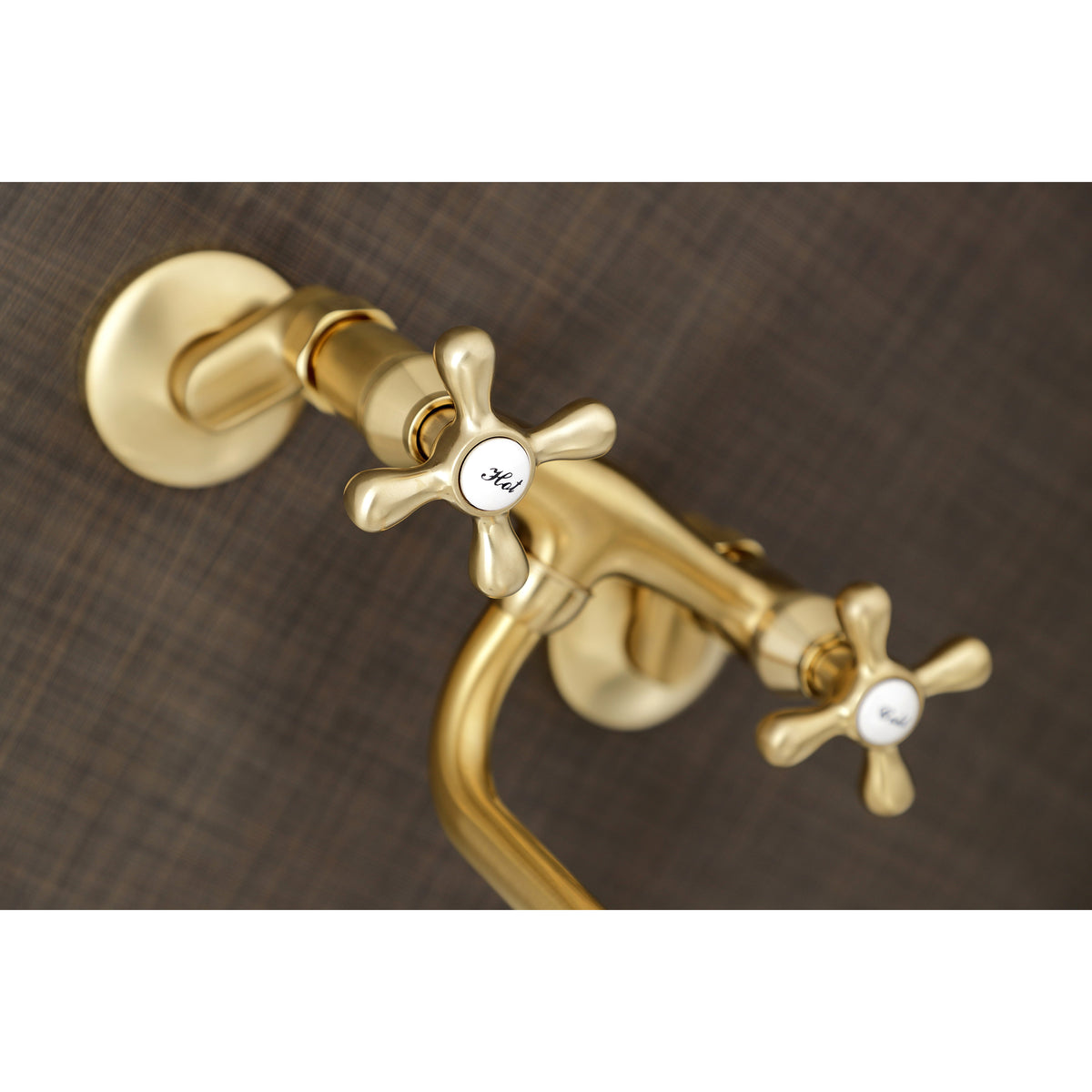 Kingston Brass KS215SN Kingston Two Handle Wall Mount Bathroom Faucet