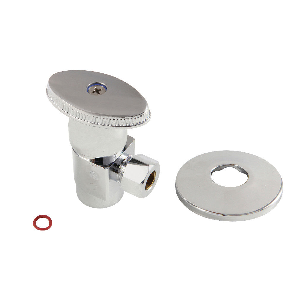 Kingston Brass 1/2&quot;IPS x 3/8&quot;O.D. Anti-Seize Deluxe Quarter-Turn Ceramic Hardisc Cartridge Angle Stop with Flange