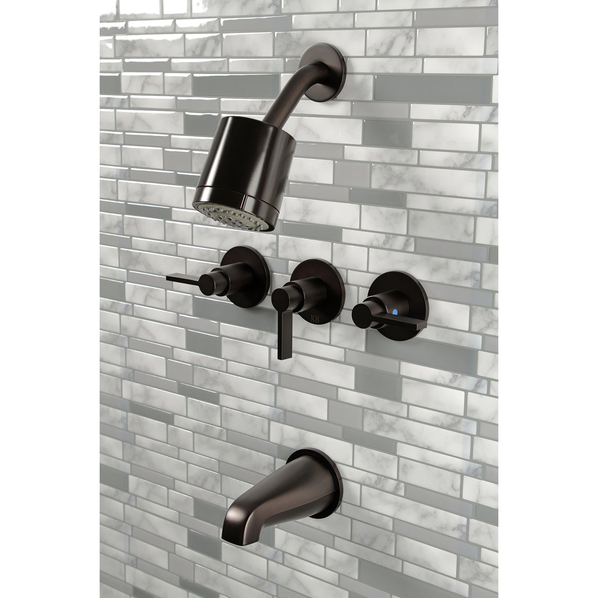 NuvoFusion Three-Handle Tub and Shower Faucet