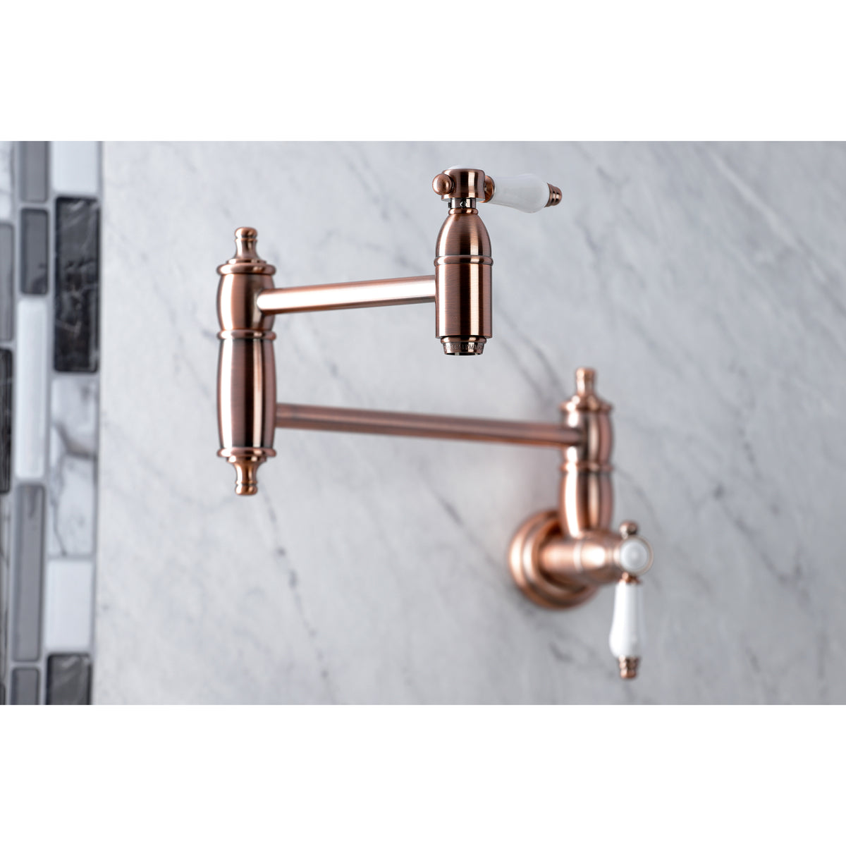 Kingston Brass KS3106BPL Bel-Air Wall Mount Pot Filler Kitchen Faucet
