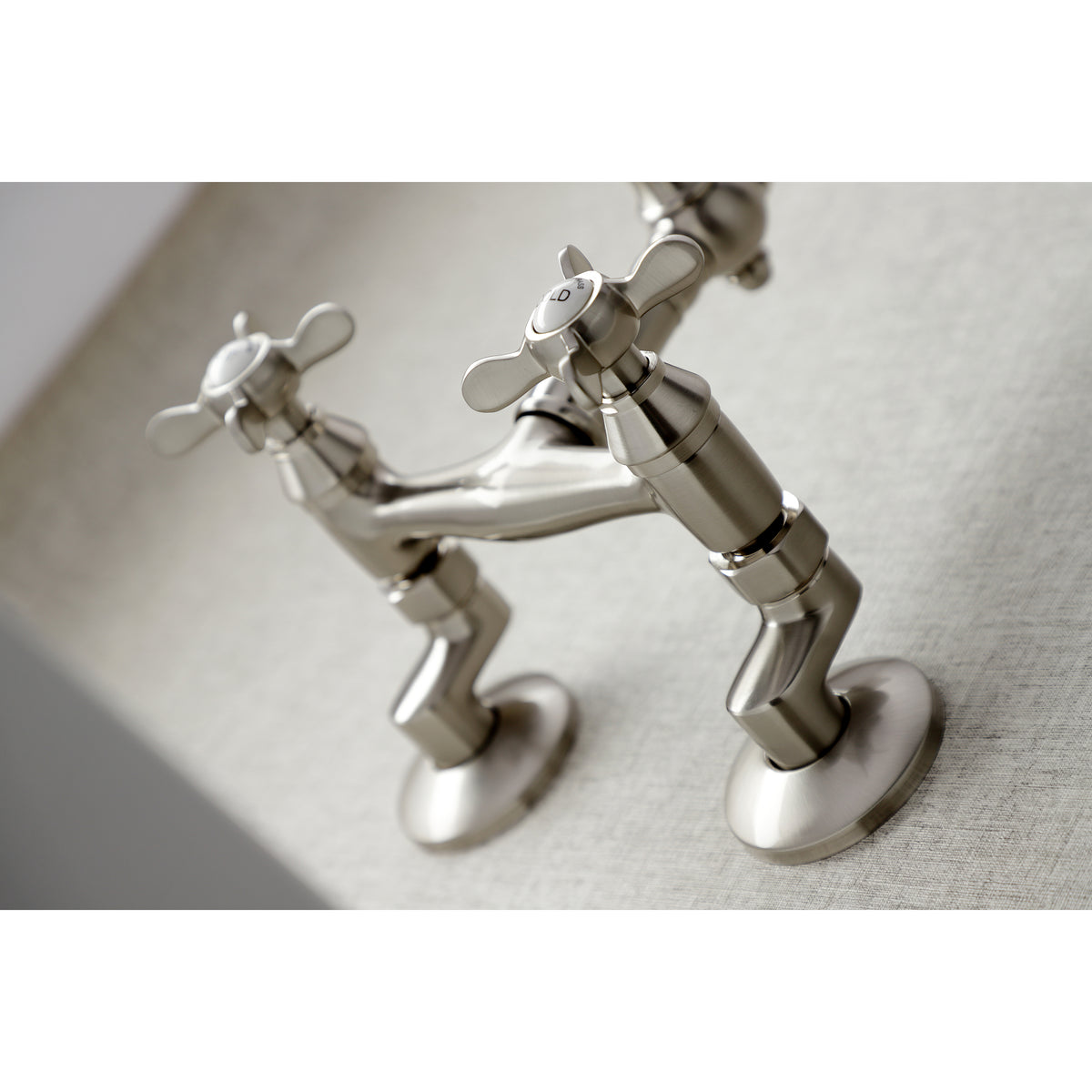 Kingston Brass KS3228BEX 6-Inch Adjustable Center Wall Mount Kitchen Faucet