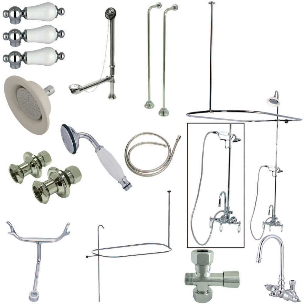 Vintage High-Arc Gooseneck Clawfoot Tub Faucet Package