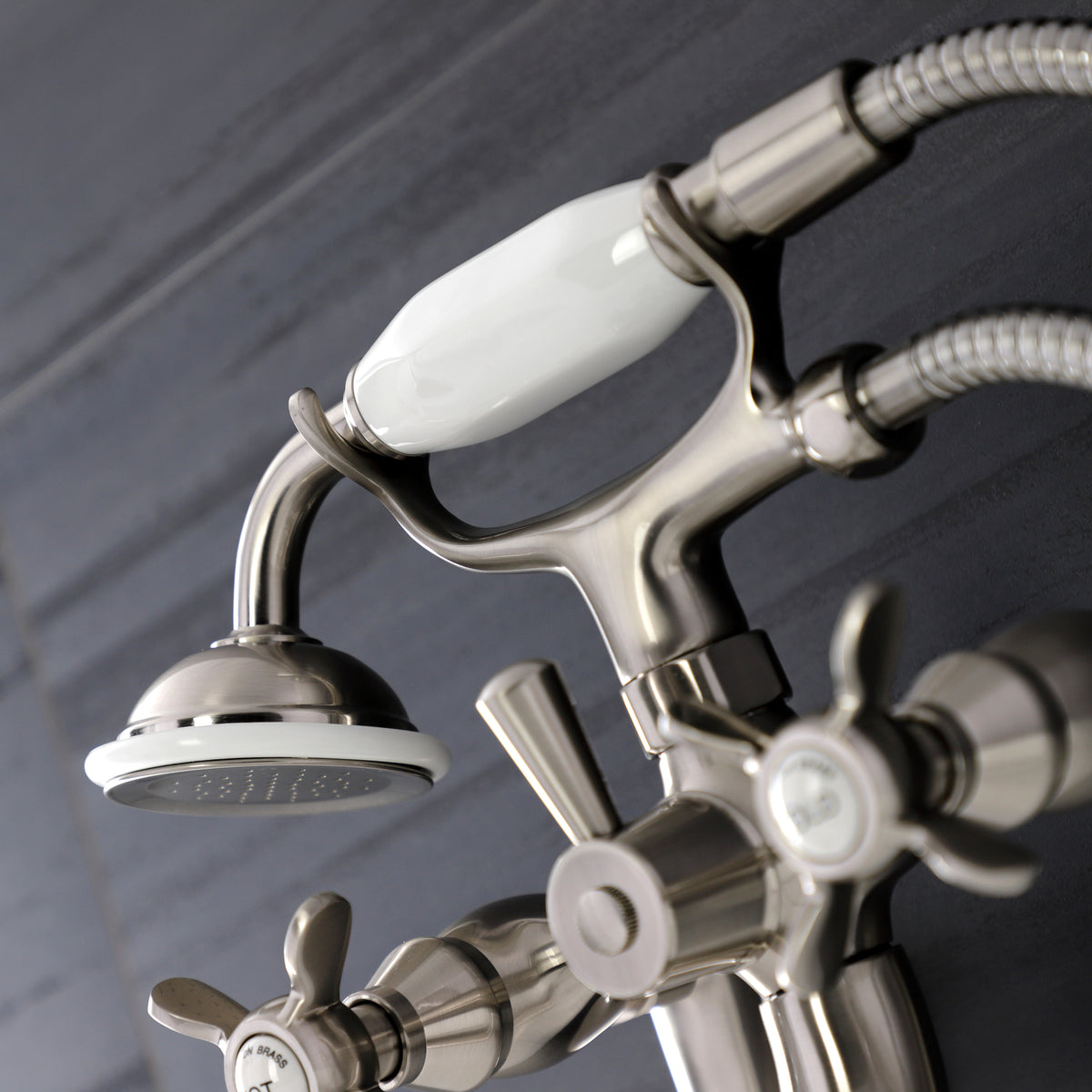 Essex Wall Mount Clawfoot Tub Faucet with Hand Shower