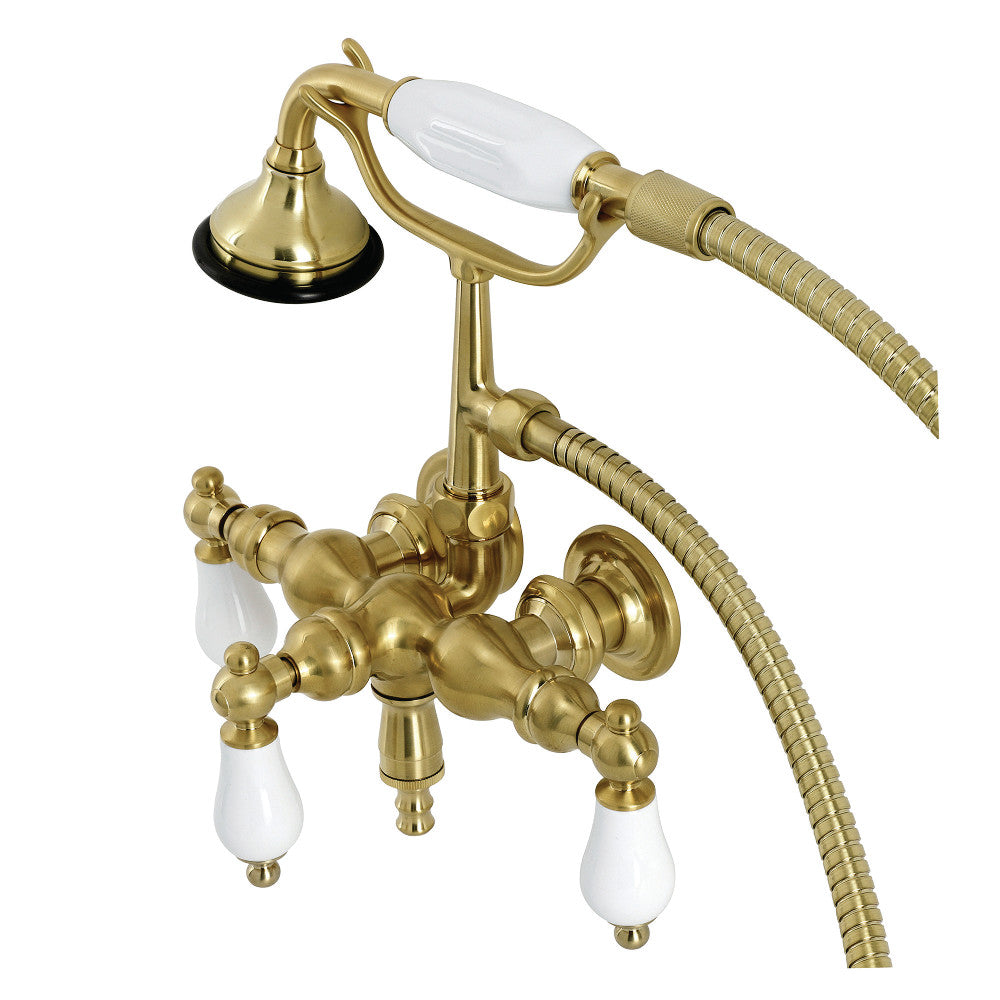 Aqua Vintage 3-3/8 Inch Wall Mount Tub Faucet with Hand Shower