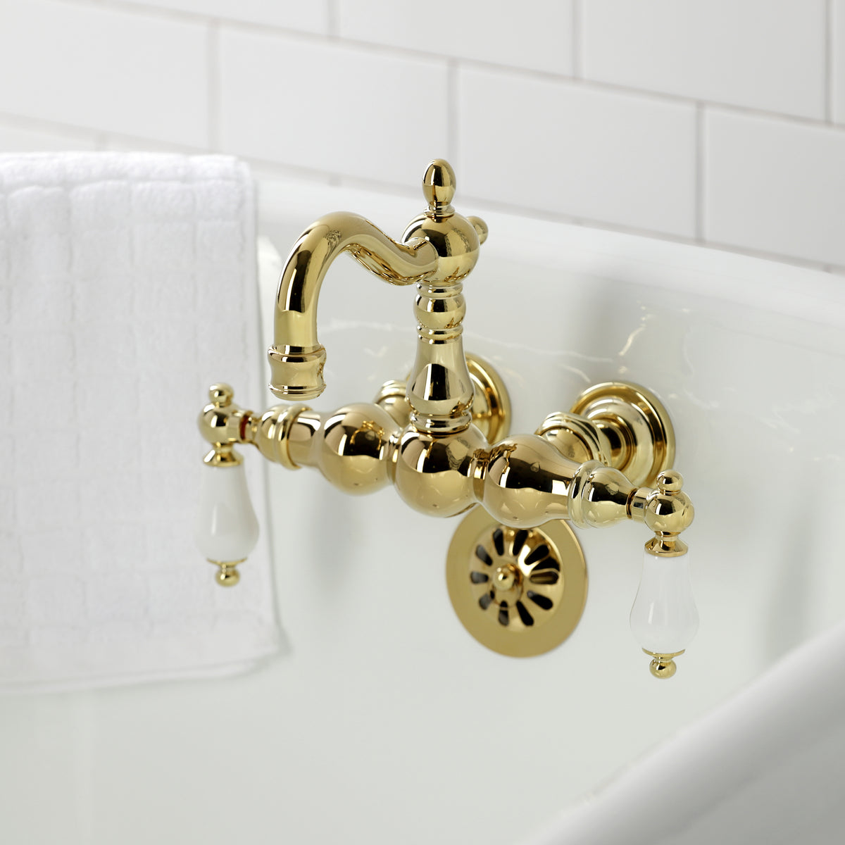 Heritage 3-3/8&quot; Tub Wall Mount Clawfoot Tub Faucet