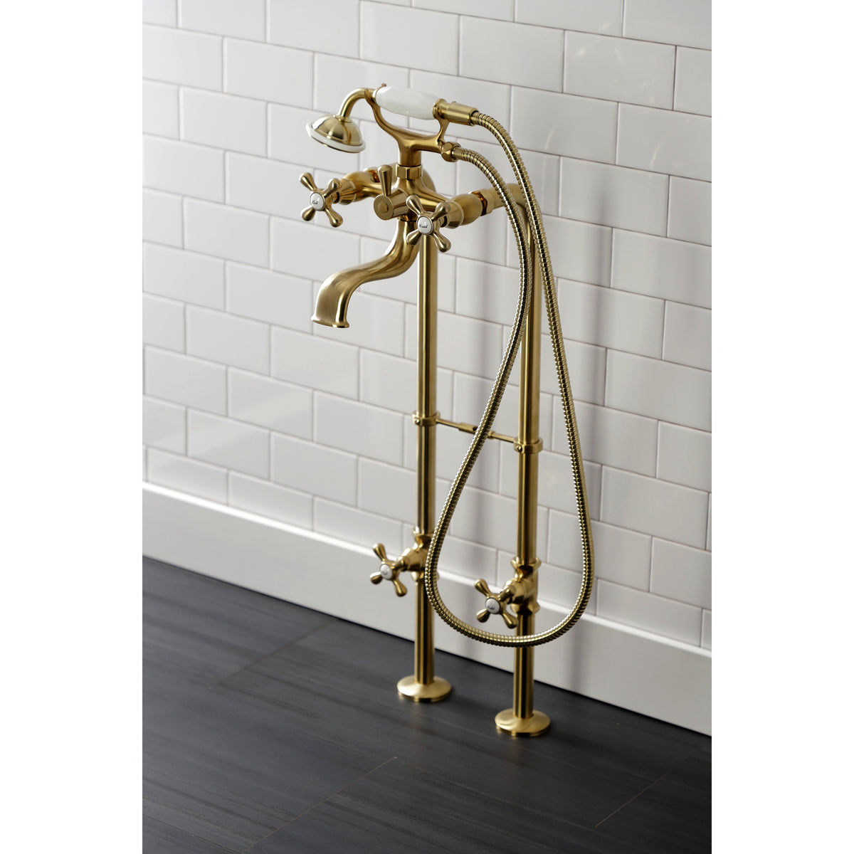 Kingston Freestanding Clawfoot Tub Faucet Package with Supply Line