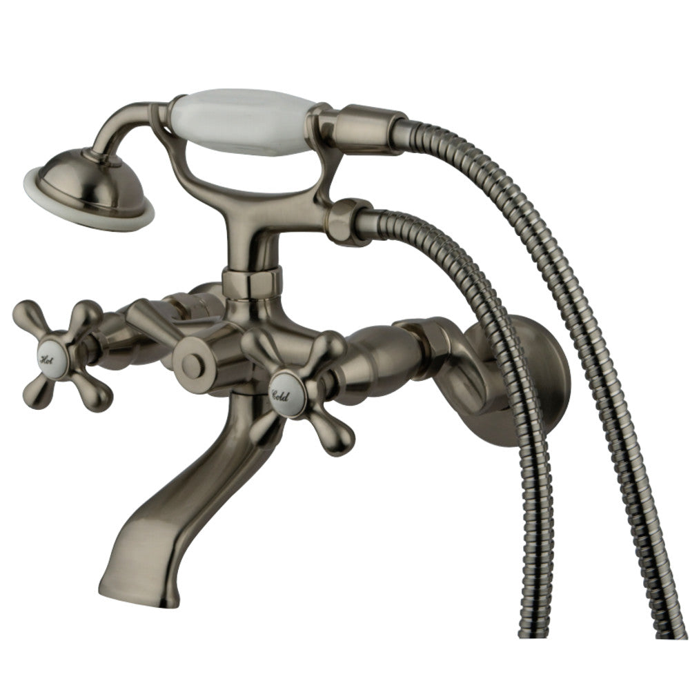 Kingston Tub Wall Mount Clawfoot Tub Faucet with Hand Shower