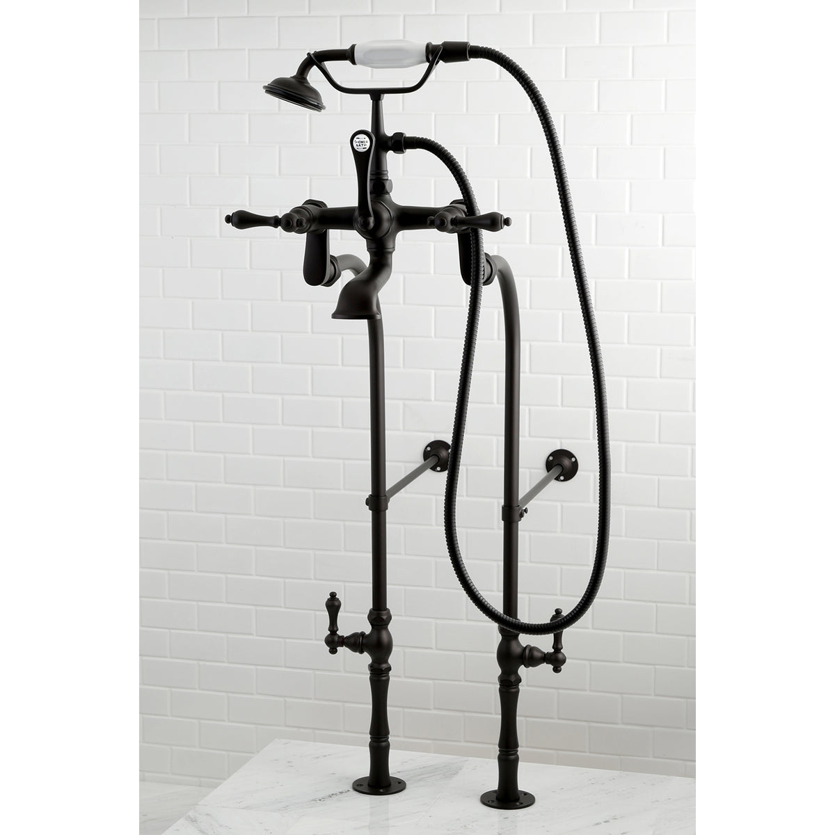 Vintage Freestanding Clawfoot Tub Faucet Package with Supply Line
