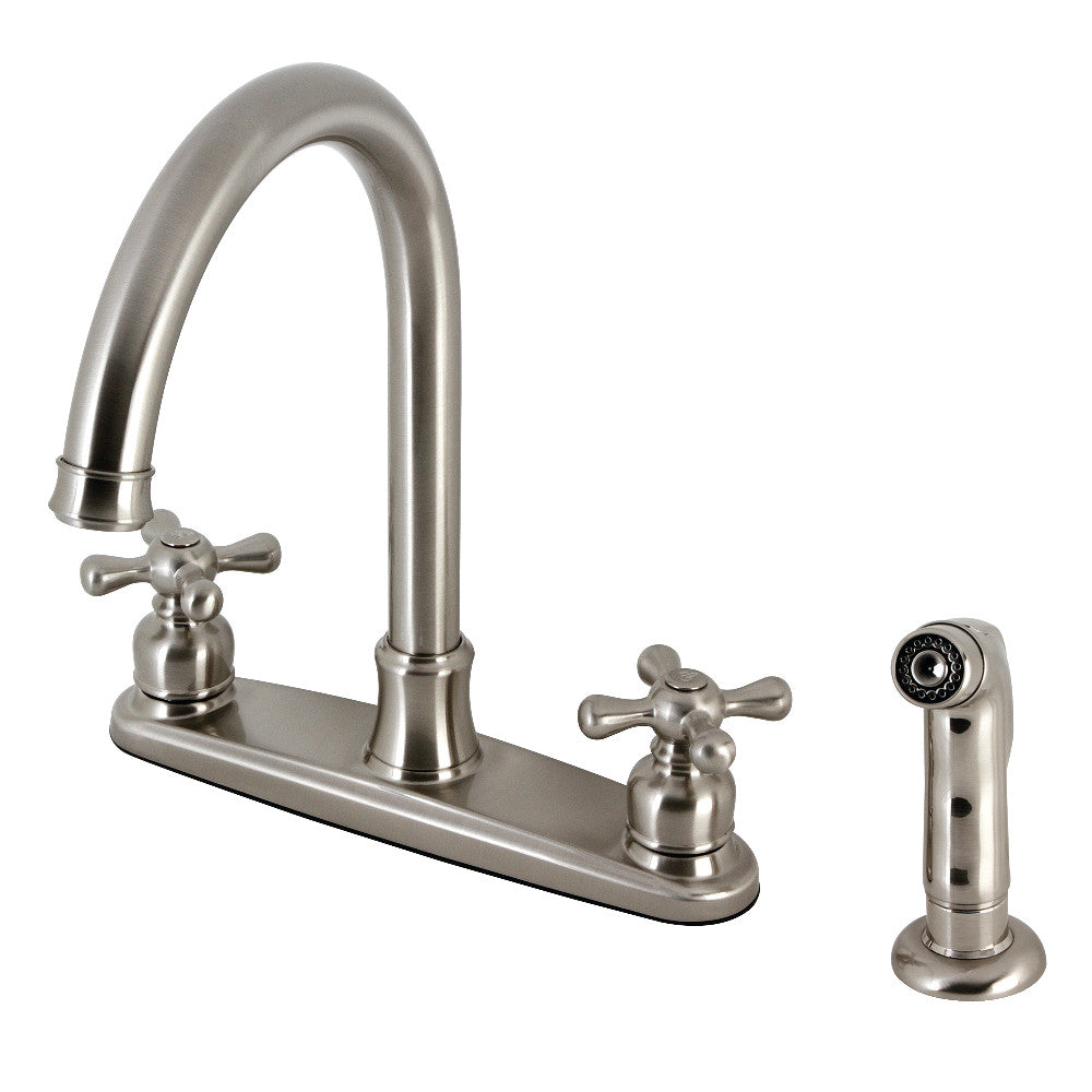 Kingston Brass FB7798AXSP Victorian 8-Inch Centerset Kitchen Faucet with Sprayer