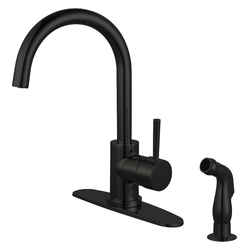 Kingston Brass LS8571DLSP Concord Single-Handle Kitchen Faucet with Side Sprayer