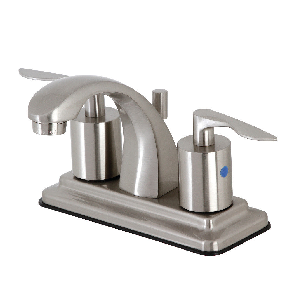 Kingston Brass KB4641SVL Two-Handle 3-Hole Deck Mount 4&quot; Centerset Bathroom Faucet with Retail Pop-Up