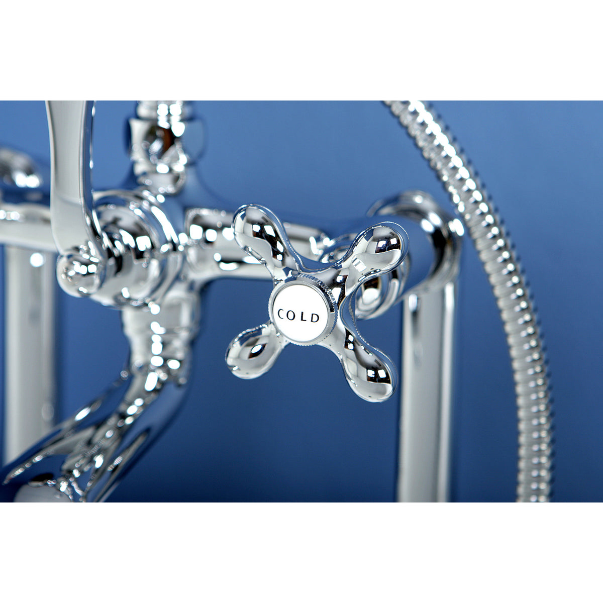 Vintage 7-Inch Deck Mount Clawfoot Tub Faucet with Hand Shower