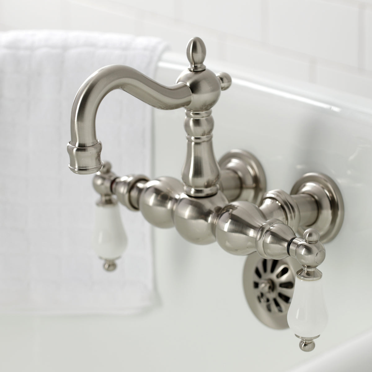 Heritage 3-3/8&quot; Tub Wall Mount Clawfoot Tub Faucet