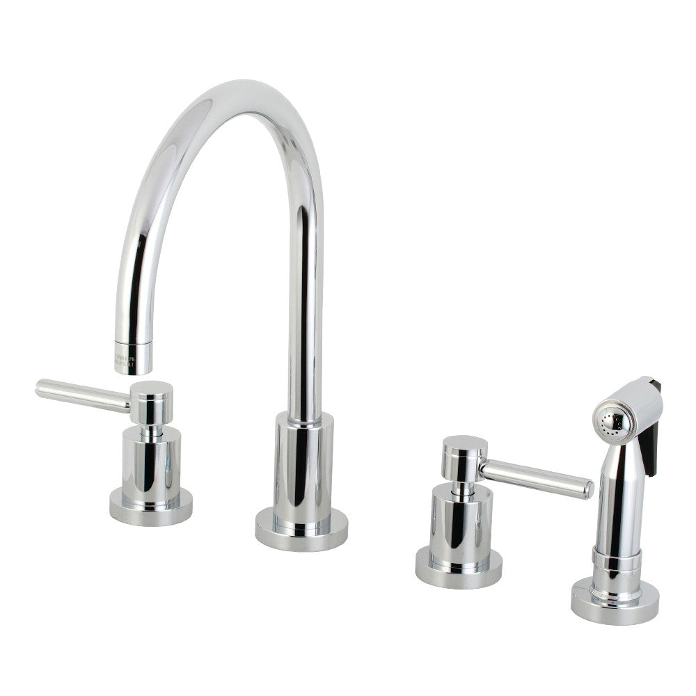 Kingston Brass KS8720DLBS Concord 8-Inch Widespread Kitchen Faucet with Brass Sprayer
