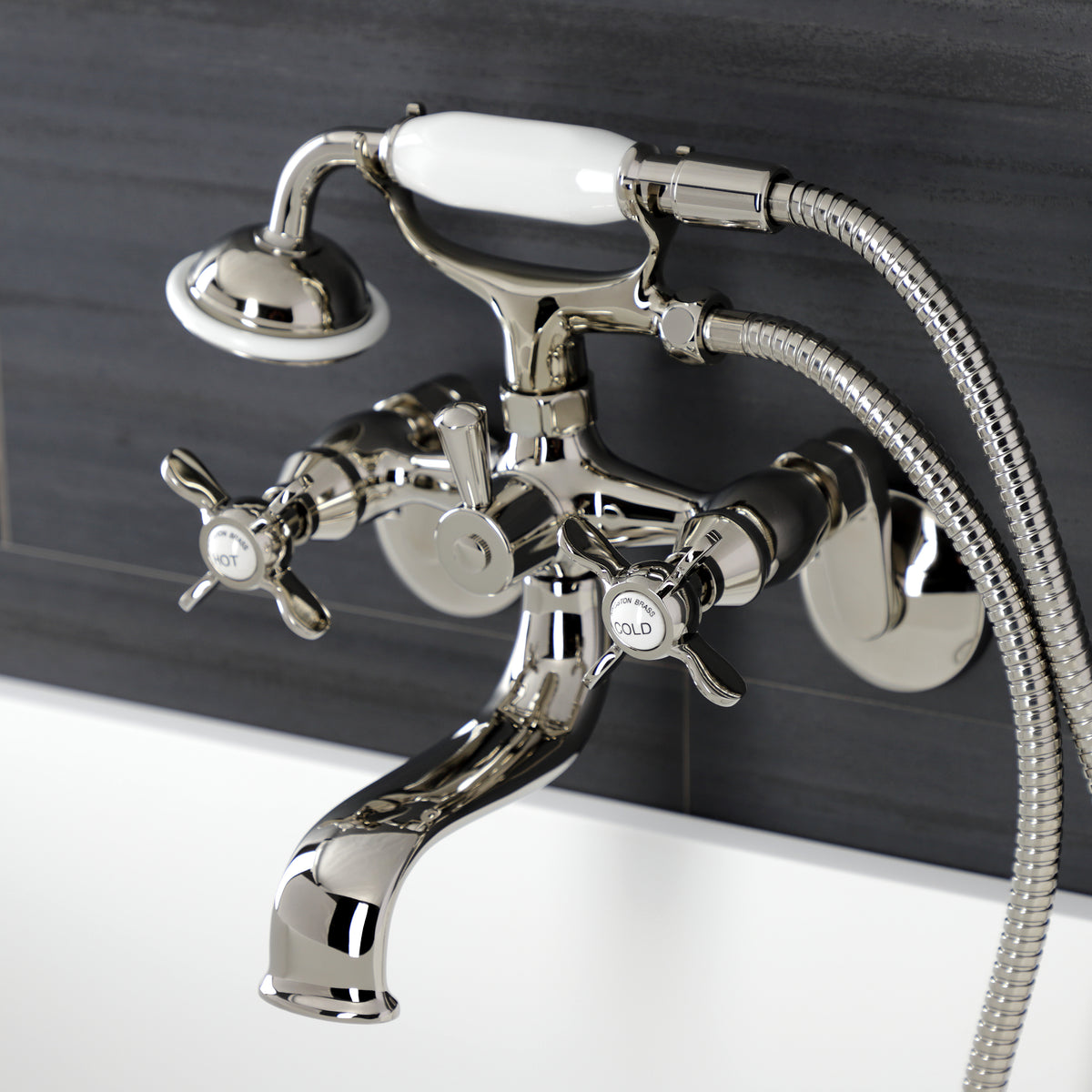 Essex Wall Mount Clawfoot Tub Faucet with Hand Shower