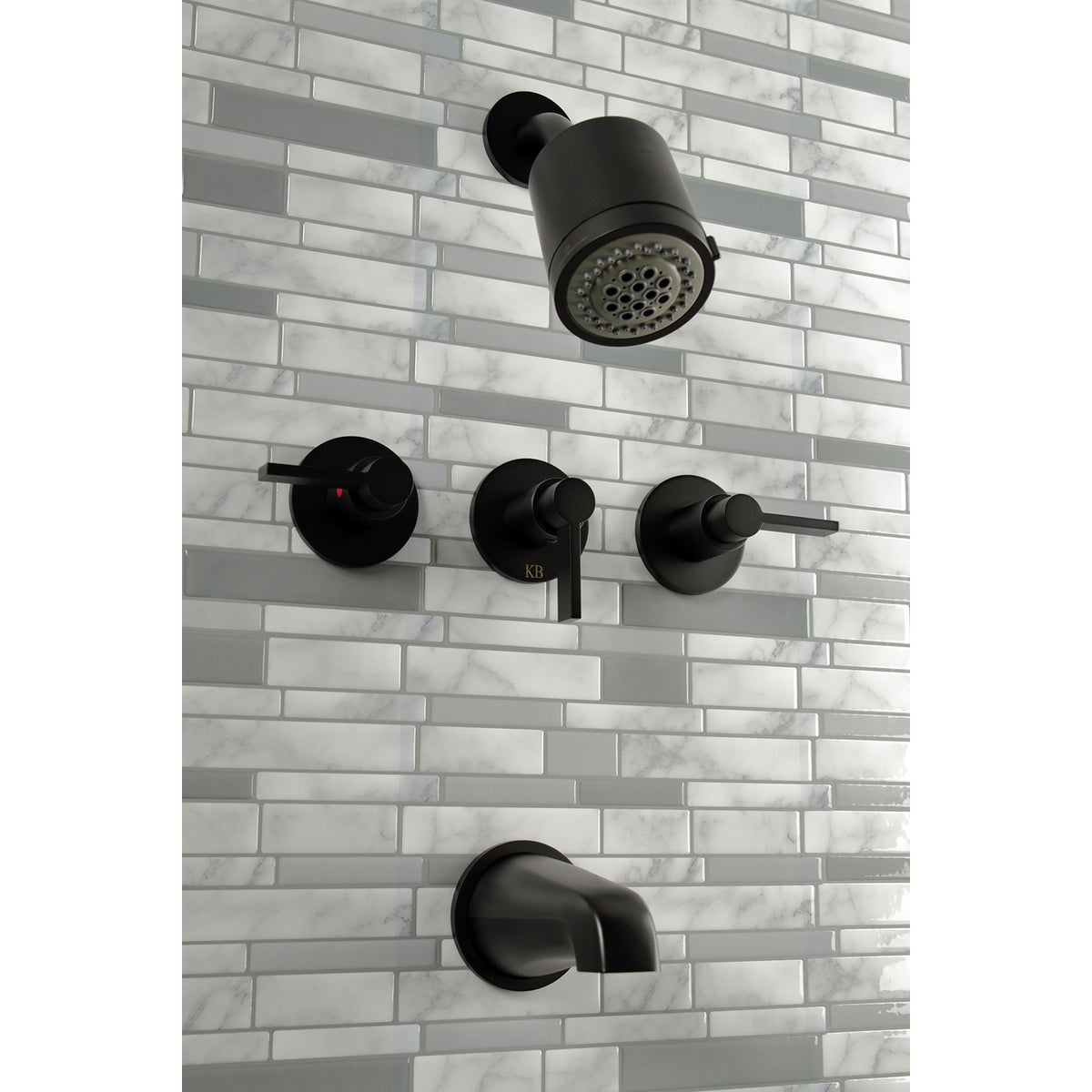 NuvoFusion Three-Handle Tub and Shower Faucet
