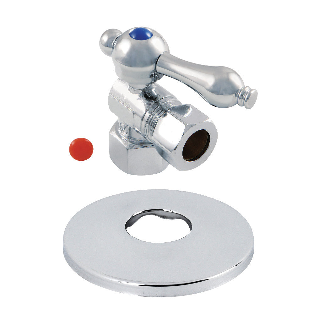 Kingston Brass 1/2-Inch FIP X 1/2-Inch OD Comp Quarter-Turn Angle Stop Valve with Flange