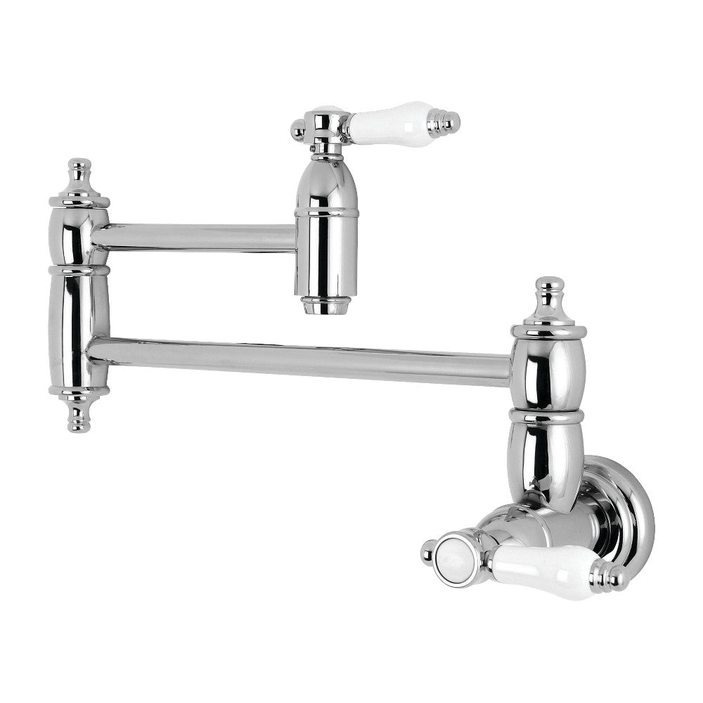 Kingston Brass KS3106BPL Bel-Air Wall Mount Pot Filler Kitchen Faucet