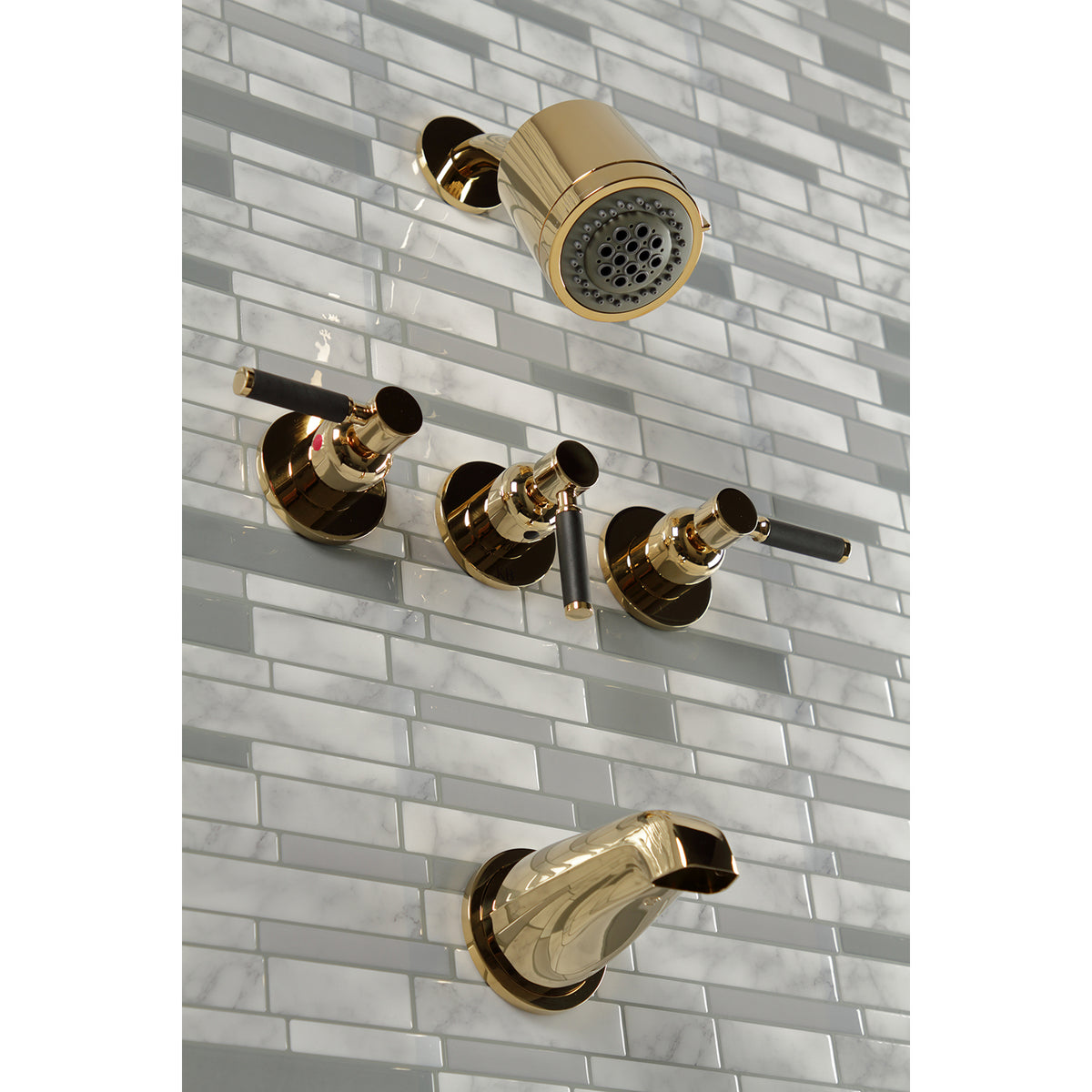 Kaiser Three-Handle Tub and Shower Faucet